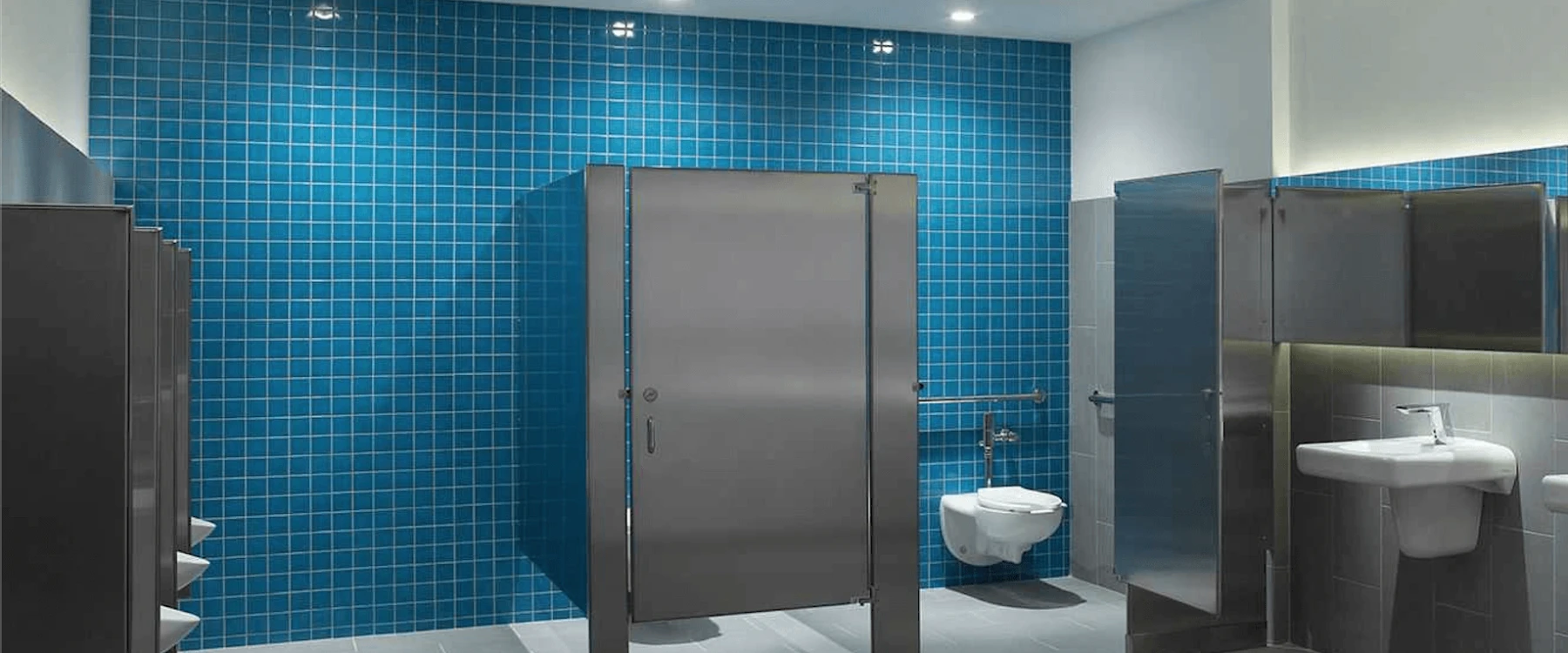 Toilet partition GTA general contractors commercial bathroom renovation in Toronto canada