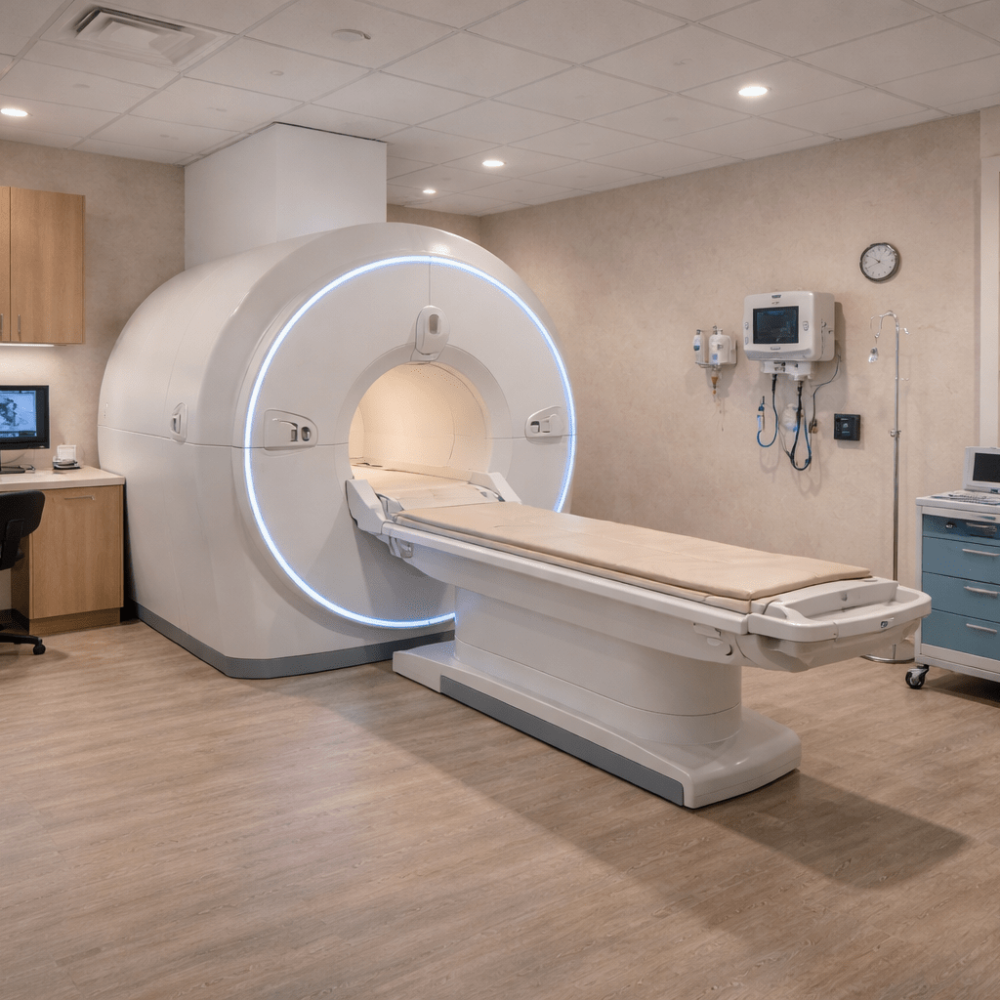 Modern medical clinic reception and waiting area constructed by GTA General Contractors in Toronto GTA featuring custom reception desk, patient seating area, and contemporary healthcare interior design.