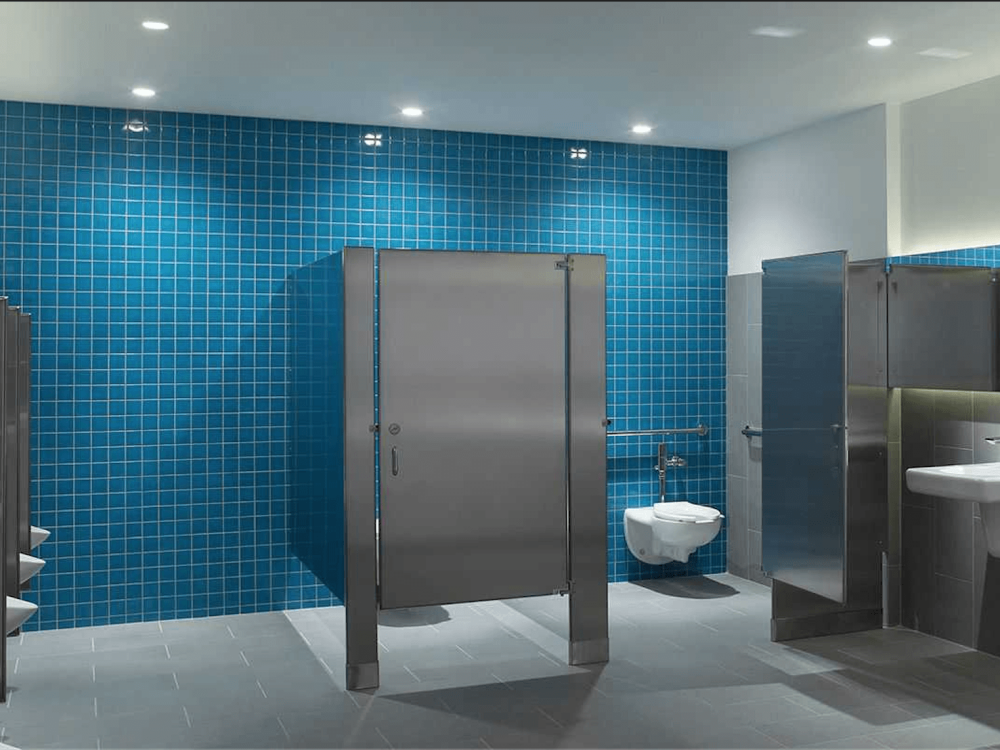 Toilet partition GTA general contractors commercial bathroom renovation in Toronto canada